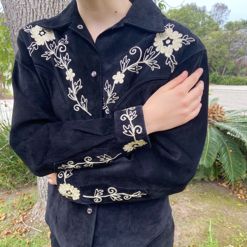 80s Vintage Suede Western shirt